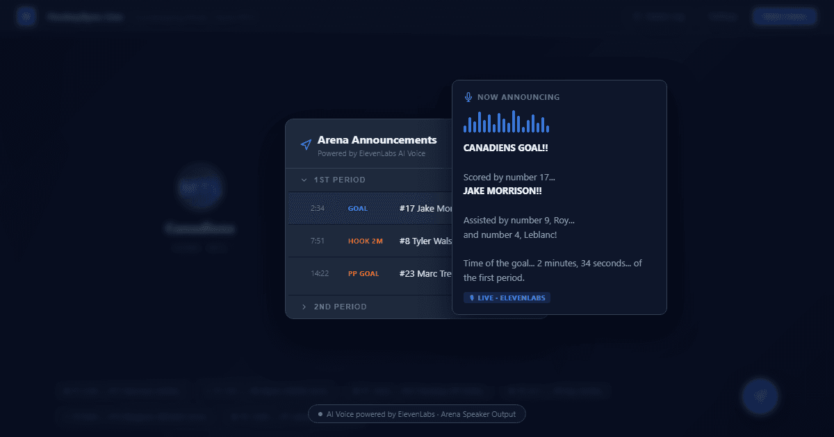 Introducing the AI Arena Announcer: Real Announcements for Every Goal and Penalty